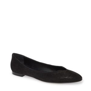 AGL Notch Ballet Flat In Black Texture